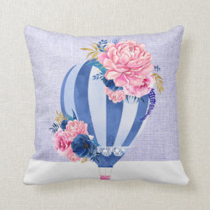 hübscher Heißluftballon weiches liliac Rosakisse Kissen