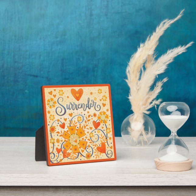 Hübscher Herzblutüberfall Inspirierend Orange Fotoplatte (InSitu)