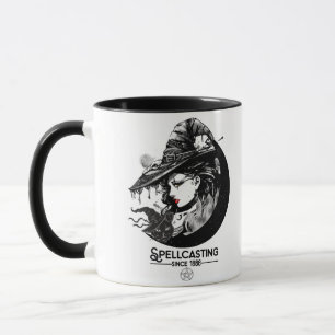 Hübscher Hexenzauber und Schwarze Katze Wicca Spel Tasse