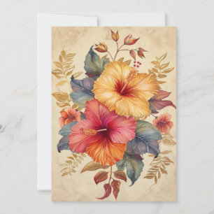 Hübscher Hibiskus Aquarellfarben Karte