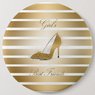 Hübscher High Heels Schuh "Girls best Friends" Button