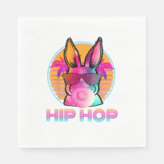 Hübscher Hip Hop mit Bubblegum-Sonnenbrille Rabbit Serviette