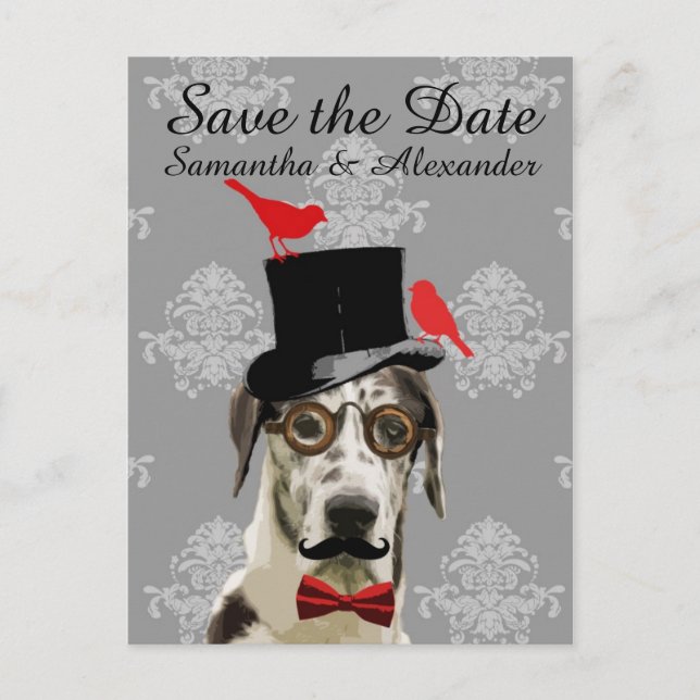 Hübscher Hochzeitsgroom Save the Date Ankündigungspostkarte (Vorderseite)