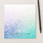 Hübscher holografischer Glitzer Girly Glamour Notizblock<br><div class="desc">Dieses farbenfrohe,  bunt-bunt-bunt-bunt-Glitzer-Muster lässt sich einfach mit Ihren individuellen Details personalisieren.</div>