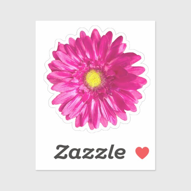 Hübscher Hot-Pink-Daisy-Individuelle Name und Mono Aufkleber (Blatt)