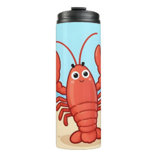 Hübscher Hummer am Strand Thermosbecher
