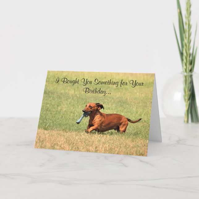 Hübscher Hund Dackel Happy Birthday card. Karte (Vorderseite)