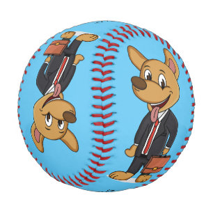 Hübscher Hund mit Anzug Cartoon Baseball