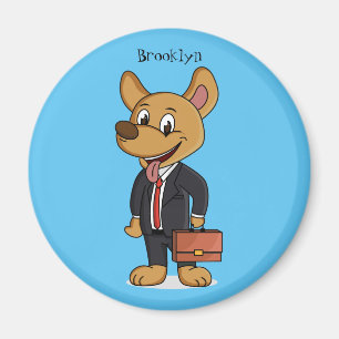 Hübscher Hund mit Anzug Cartoon Magnet