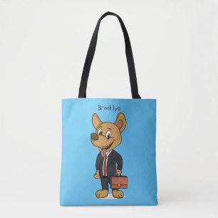 Hübscher Hund mit Anzug Cartoon Tasche