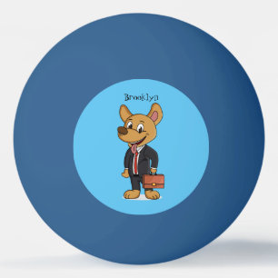 Hübscher Hund mit Anzug Cartoon Tischtennisball