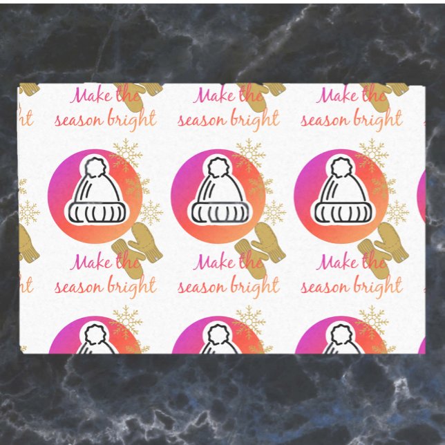 Hübscher Hut und Mittens Wintersaison - Helle Seidenpapier (Von Creator hochgeladen)