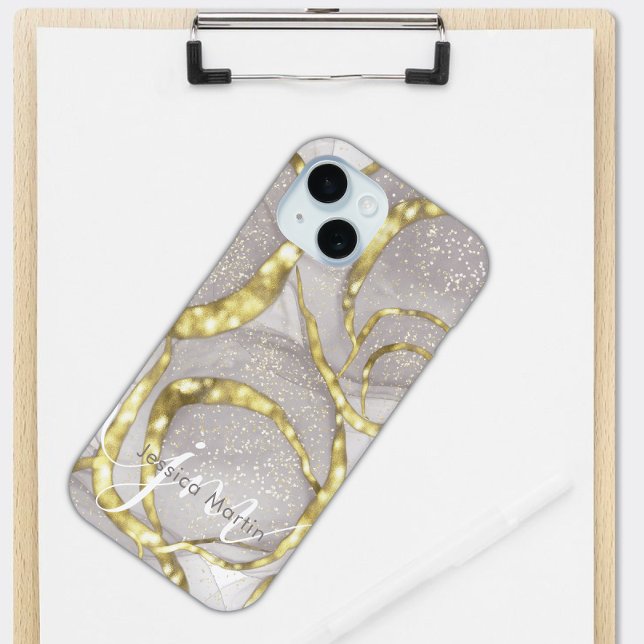 Hübscher Individuelle Name Monogramm Iridescent Sw Case-Mate iPhone Hülle (Von Creator hochgeladen)