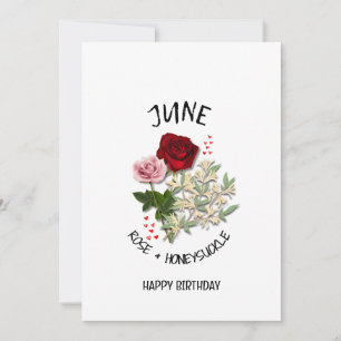 Hübscher JUNE Geburtsmonat Blume Geburtstagskarte