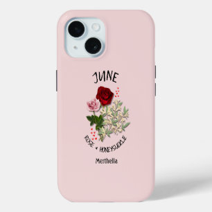 Hübscher JUNE Geburtsmonat Blume Individuelle Name Case-Mate iPhone Hülle