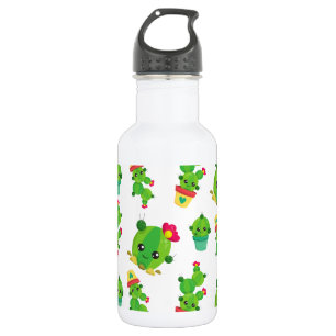 Hübscher Kaktus, Grüner Kaktus, Kaktusmuster Edelstahlflasche