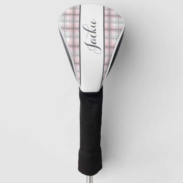 Hübscher, Karierter Streifen Golf Headcover (Vorderseite)