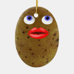 Hübscher Kartoffelcharakter mit Blauem Augen-Orna Keramikornament