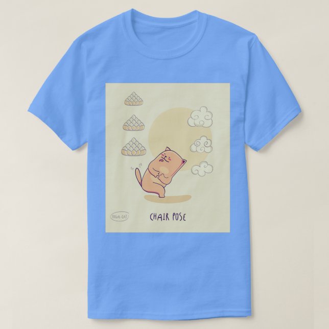 Hübscher Katzenstuhl Yoga Pose T-Shirt (Design vorne)