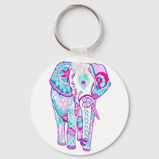 Hübscher kleiner schöner Elefant Schlüsselanhänger (Vorderseite)
