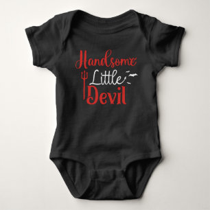 Hübscher Kleiner Teufel Schwarz Roter Junge Hallow Baby Strampler