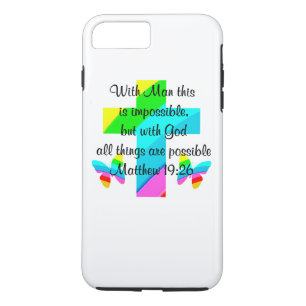 HÜBSCHER KREUZ UND RAINBOW-MATTHEW 19:26-DESIGN Case-Mate iPhone HÜLLE