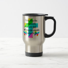 HÜBSCHER KREUZ UND RAINBOW-MATTHEW 19:26-DESIGN REISEBECHER