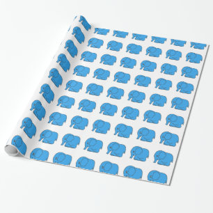 Hübscher Kreuzstich-Blauelefant Geschenkpapier
