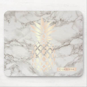 Hübscher Kükenkupfer-Rosengoldananasmarmor Mousepad