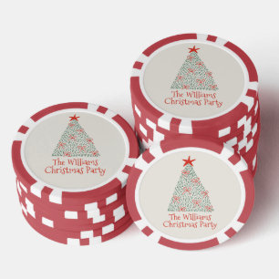 Hübscher künstlerischer Frohe Weihnachten Baum Ben Pokerchips