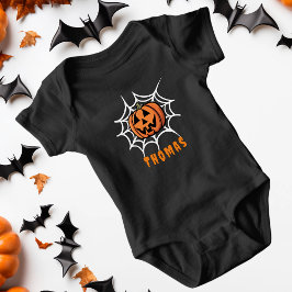 Hübscher Kürbis Halloween Baby Strampler