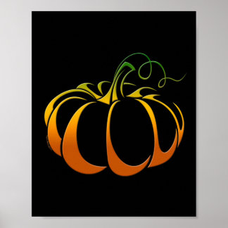 Hübscher Kürbis in Herbstschwärme Poster