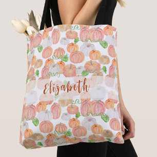 Hübscher Kürbis mit individuellem Namen Herbst Tasche