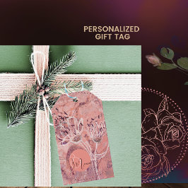 Hübscher Lachs Rosa Blume Geschenkanhänger