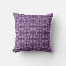 Hübscher Lavendel Lila Spitzenmuster Mit Monogramm Kissen