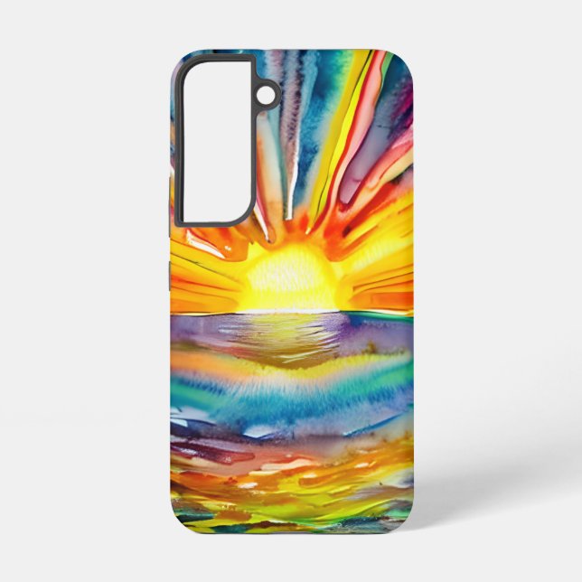 Hübscher, lebhafter Sonnenuntergang über dem Wasse Samsung Galaxy Hülle (Rückseite)