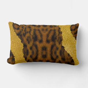 Hübscher Leder-Leopard-Tierdruck mit Glitter Lendenkissen