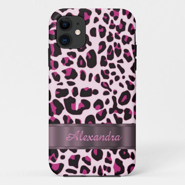 Hübscher Leopardendruck personalisiert Case-Mate iPhone Hülle (Rückseite)