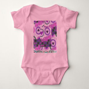 Hübscher Liebesherz Motiv Kunst Druck Baby Strampler