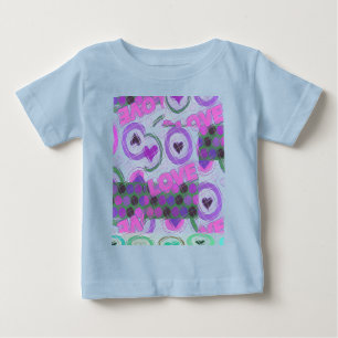 Hübscher Liebesherz Motiv Kunst Druck Baby T-shirt