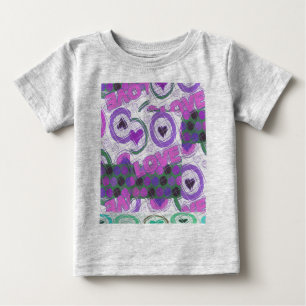 Hübscher Liebesherz-Motiv-Kunst-Druck Baby T-shirt