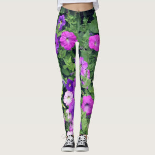 Hübscher lila Blumen-Garten-Frühling buntes Girl Leggings