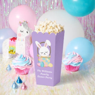 Hübscher lila glücklicher Osterhase Party Popcorn Geschenkschachtel
