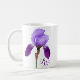 Hübscher lila Irisblütenname Kaffeetasse