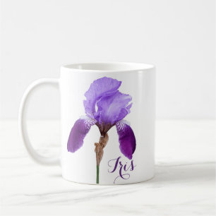 Hübscher lila Irisblütenname Kaffeetasse
