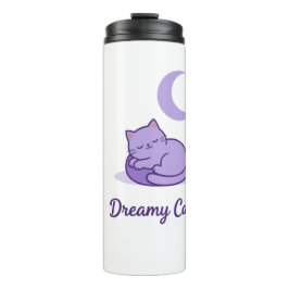 Hübscher lila Katzenmond-Reisebecher-Geschenk Thermosbecher