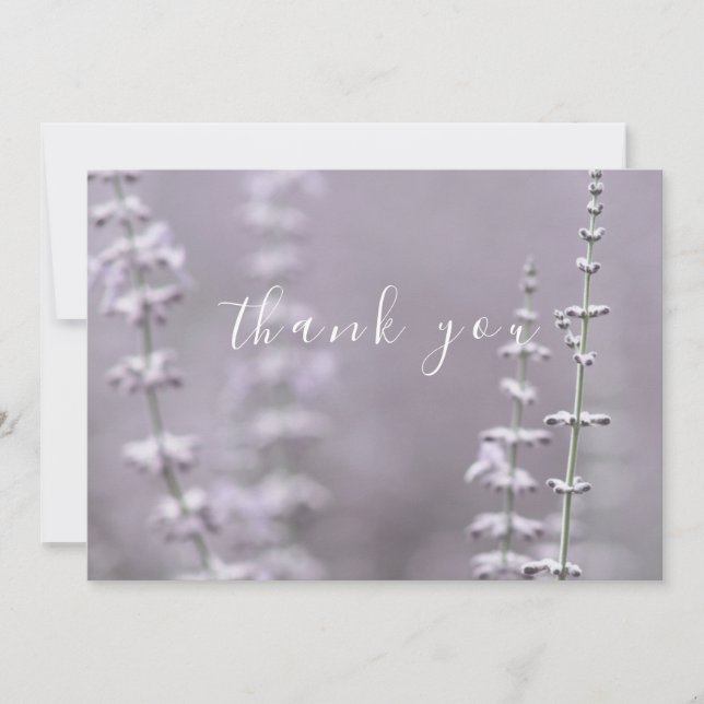 Hübscher Lila Lavendel Blume Flat Danke Karte (Vorderseite)