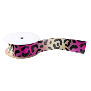 Hübscher lila Leoparddruck Satinband