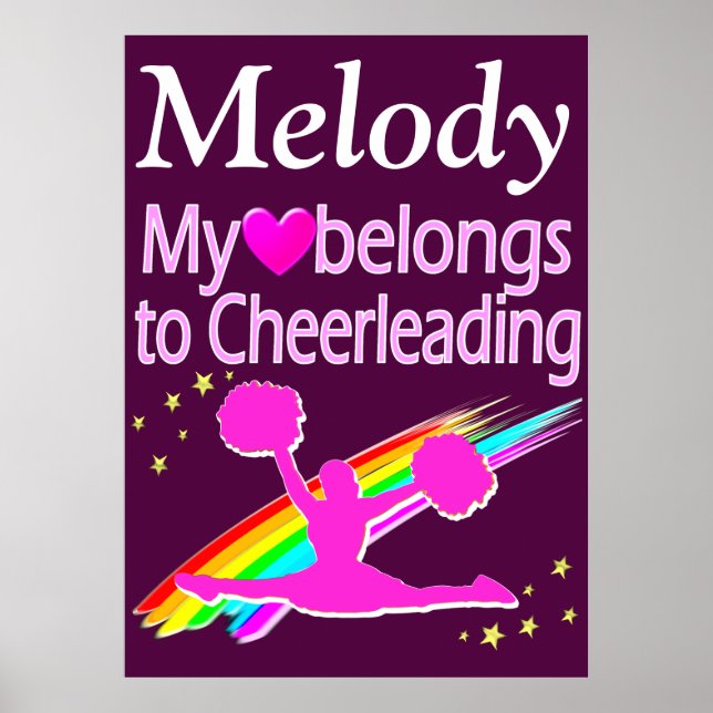HÜBSCHER LILA PERSONALISIERTER CHEERLEADER POSTER (Vorne)