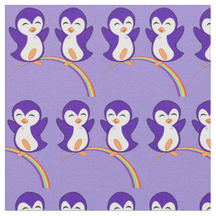 Hübscher Lila Pinguin in Rainbow Stoff